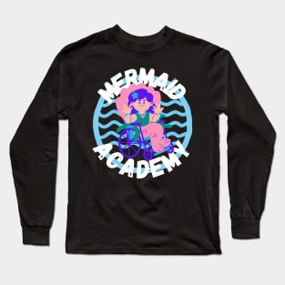 Mermaid Academy Cute Mermaid on a Wheelchair Diversity Perfect Gift for Mermaid Lovers with a Disability Long Sleeve T-Shirt